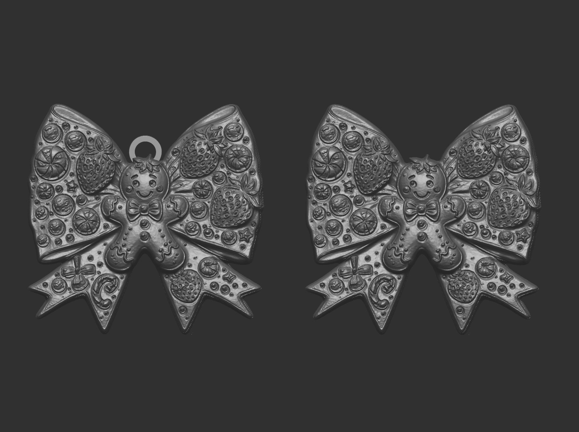 christmas tree decor stawberry ribbon  3D print model_4