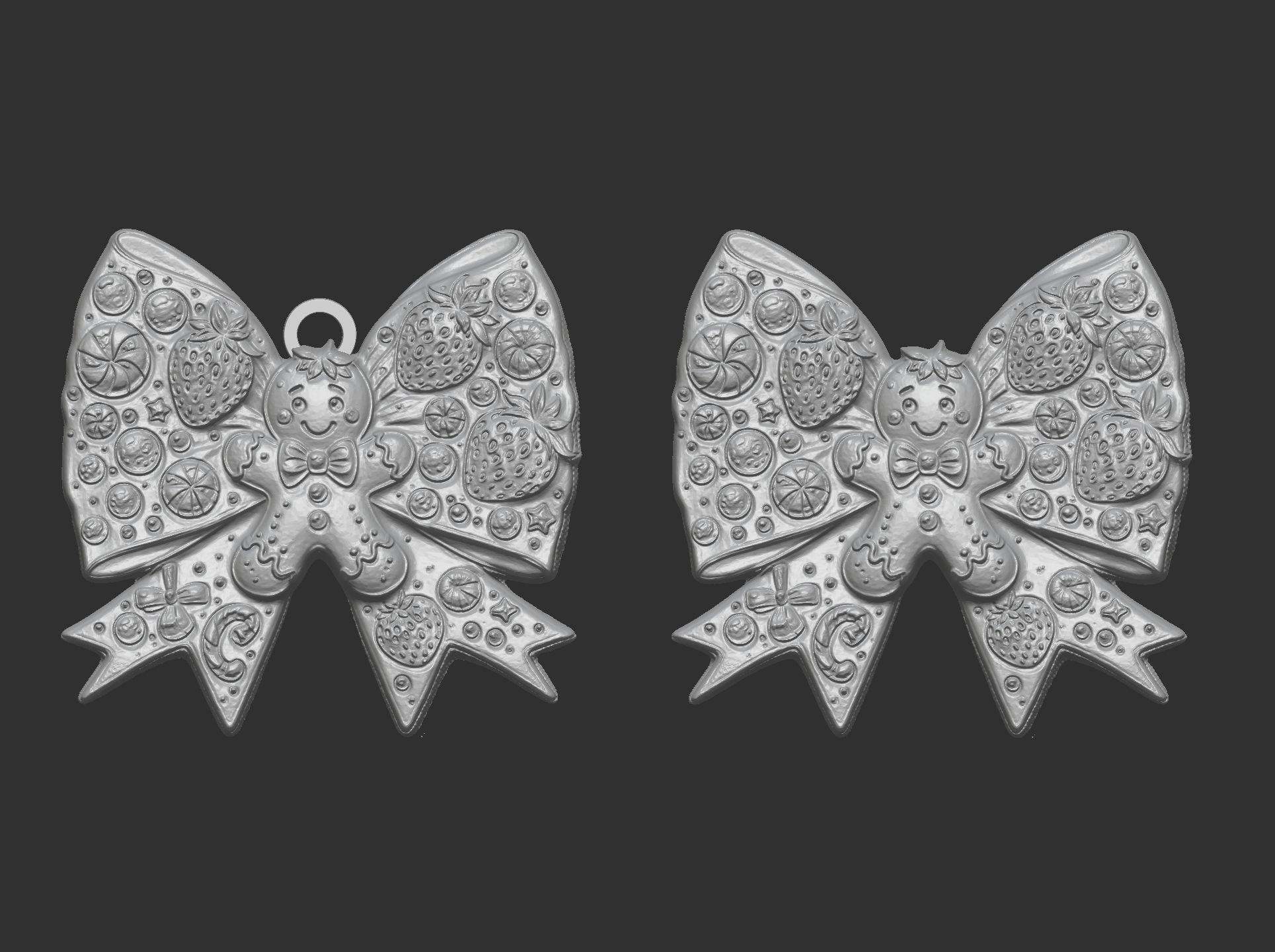 christmas tree decor stawberry ribbon  3D print model_3