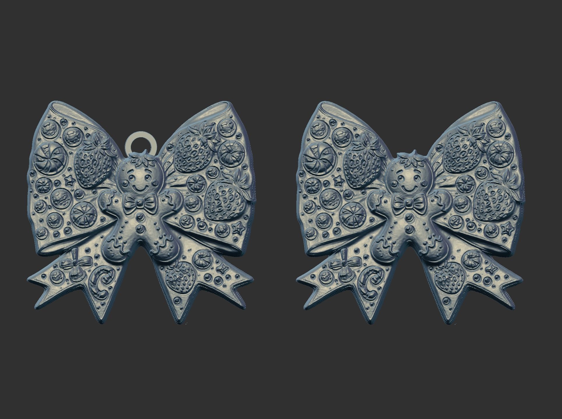 christmas tree decor stawberry ribbon  3D print model_9