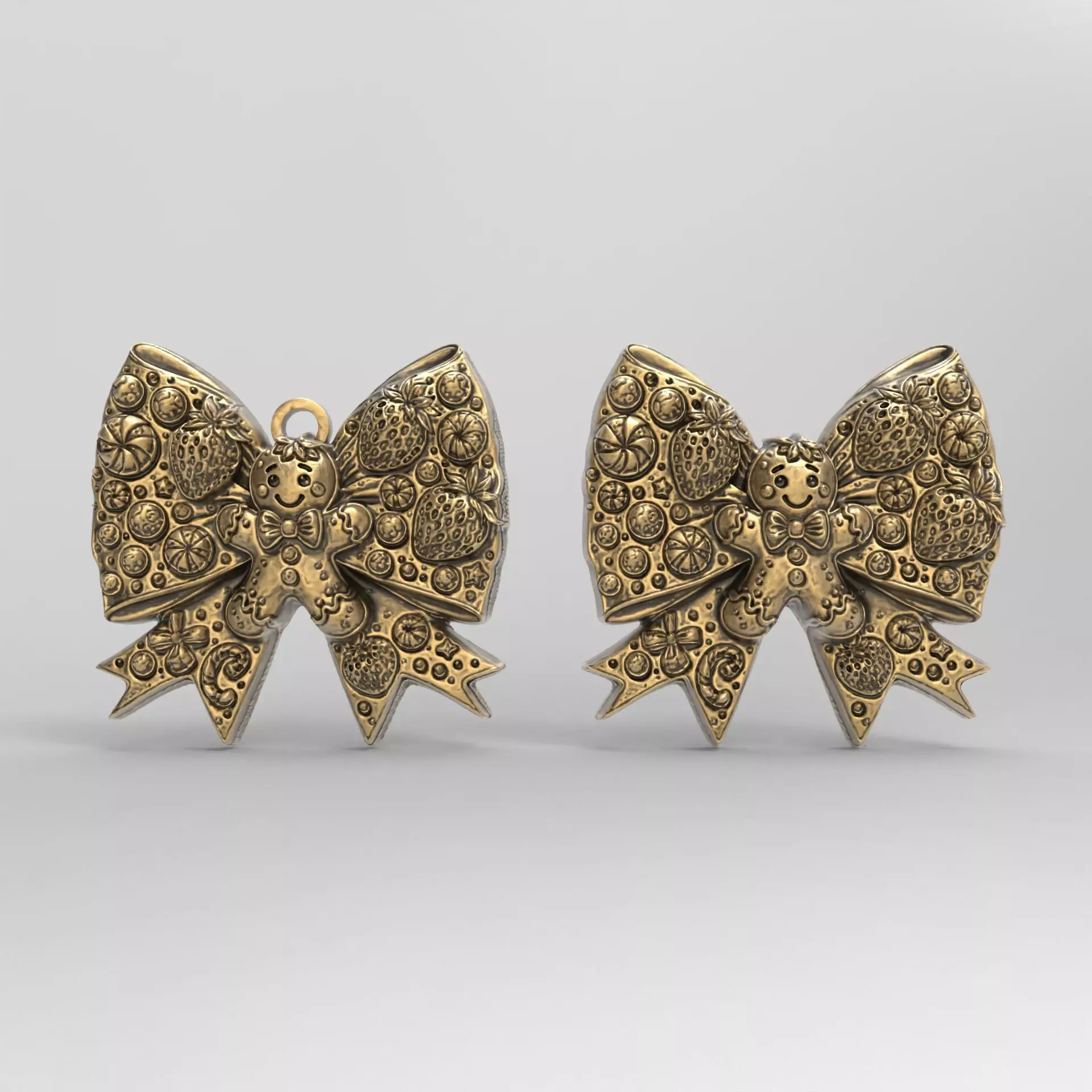 christmas tree decor stawberry ribbon  3D print model_0