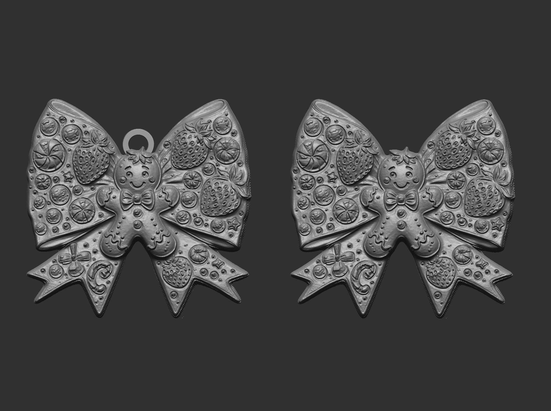 christmas tree decor stawberry ribbon  3D print model_6