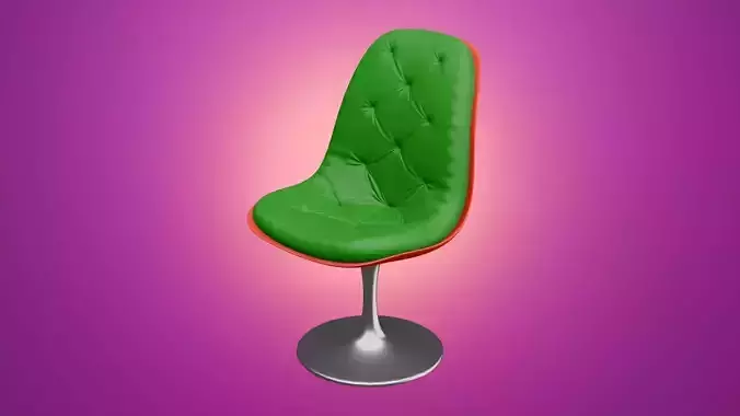 Leather Cushion and Plastic Chair and Metalic Twisted Base Style