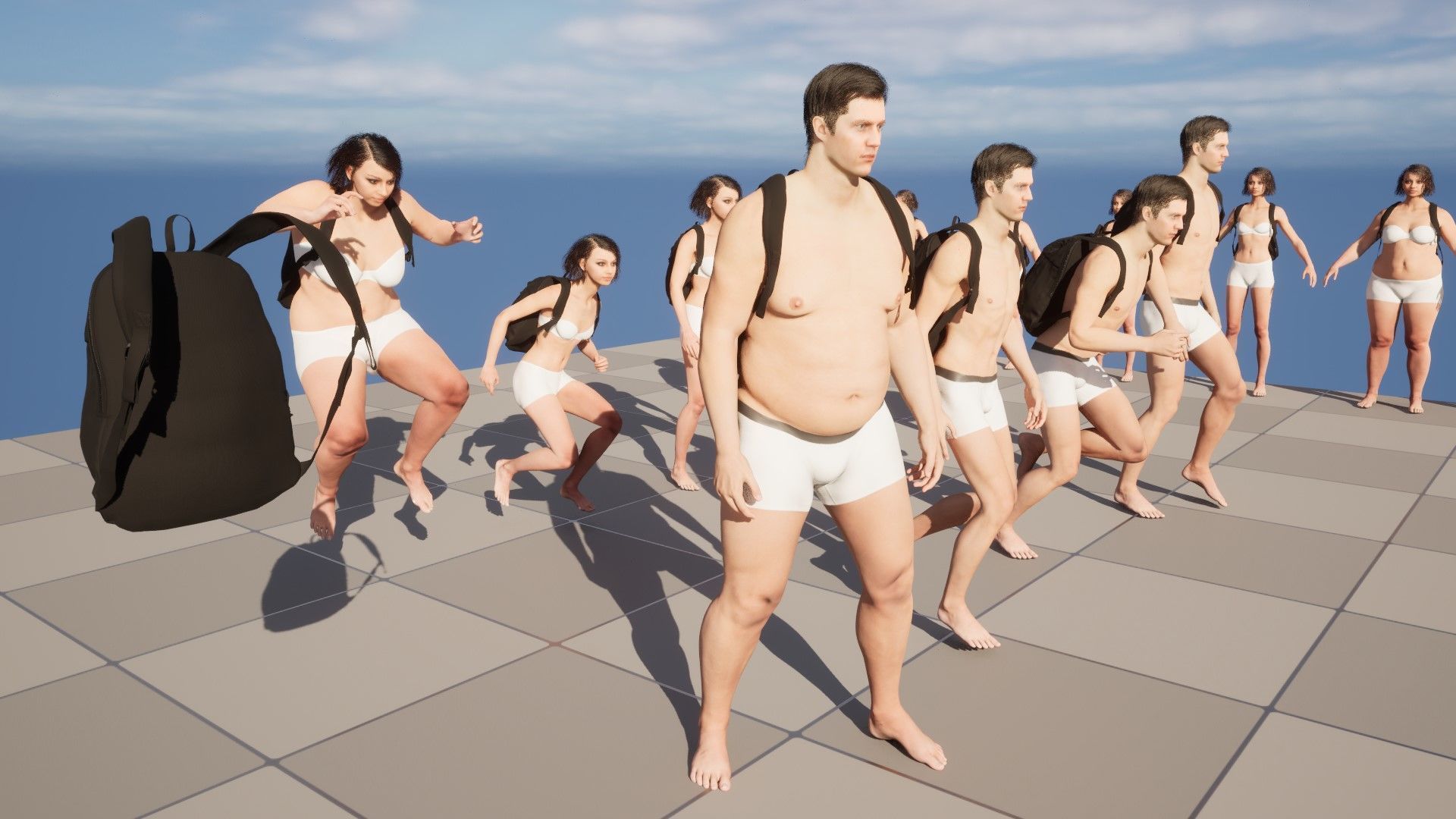 Backpack 50 - All MH Bodies - UE5 Skeletons - Rigged Low-poly 3D model_15