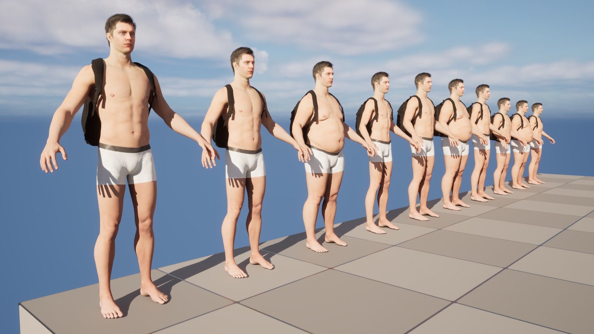 Backpack 50 - All MH Bodies - UE5 Skeletons - Rigged Low-poly 3D model_13