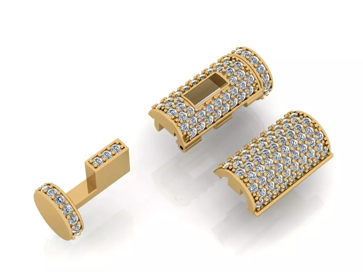 clasp round rope and cuban chain 3D print model_0