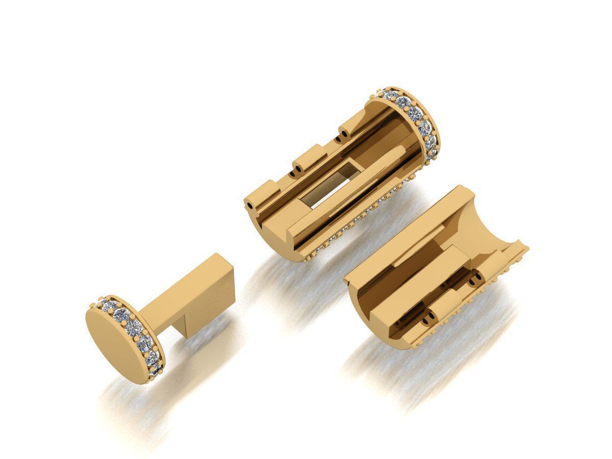 clasp round rope and cuban chain 3D print model_1