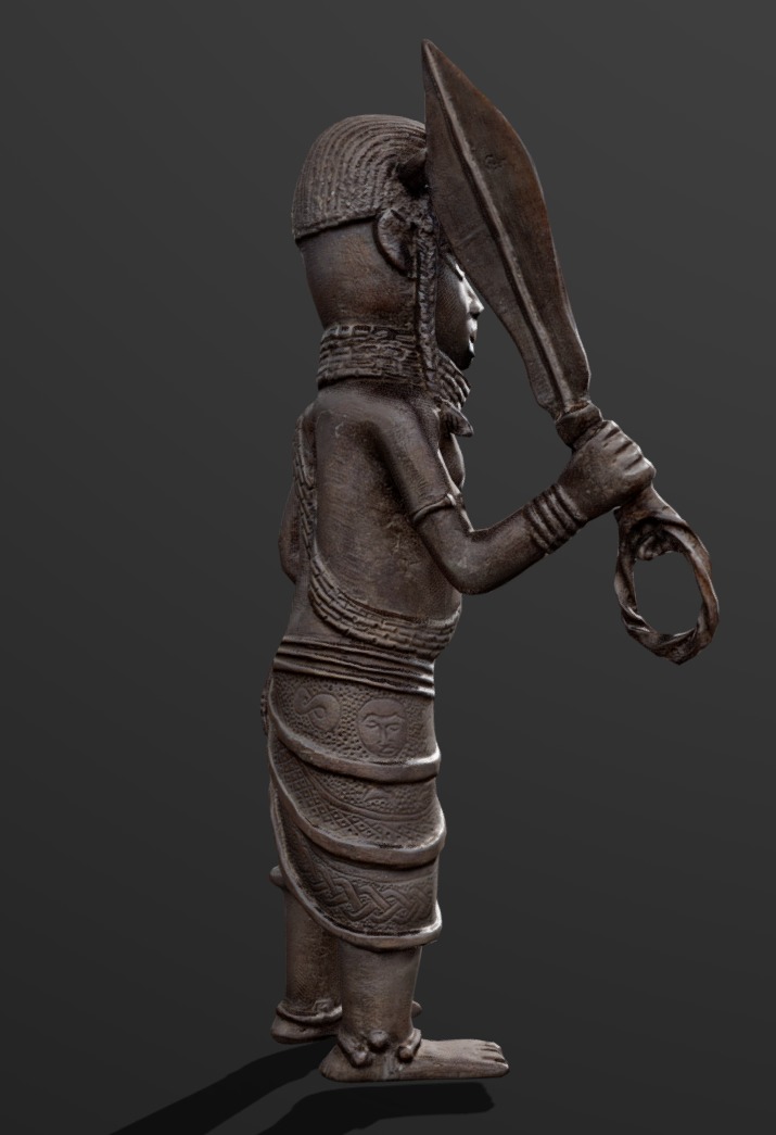 Benin Warrior - Ezomo Low-poly 3D model_3