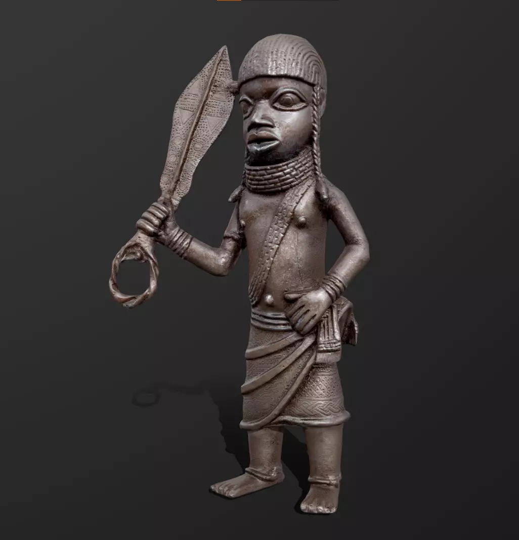 Benin Warrior - Ezomo Low-poly 3D model_0
