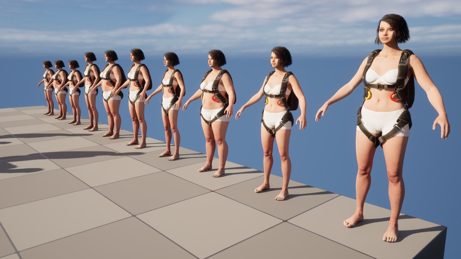 Skydiving Container 49 - All MH Bodies - UE5 Skeletons - Rigged Low-poly 3D model_14