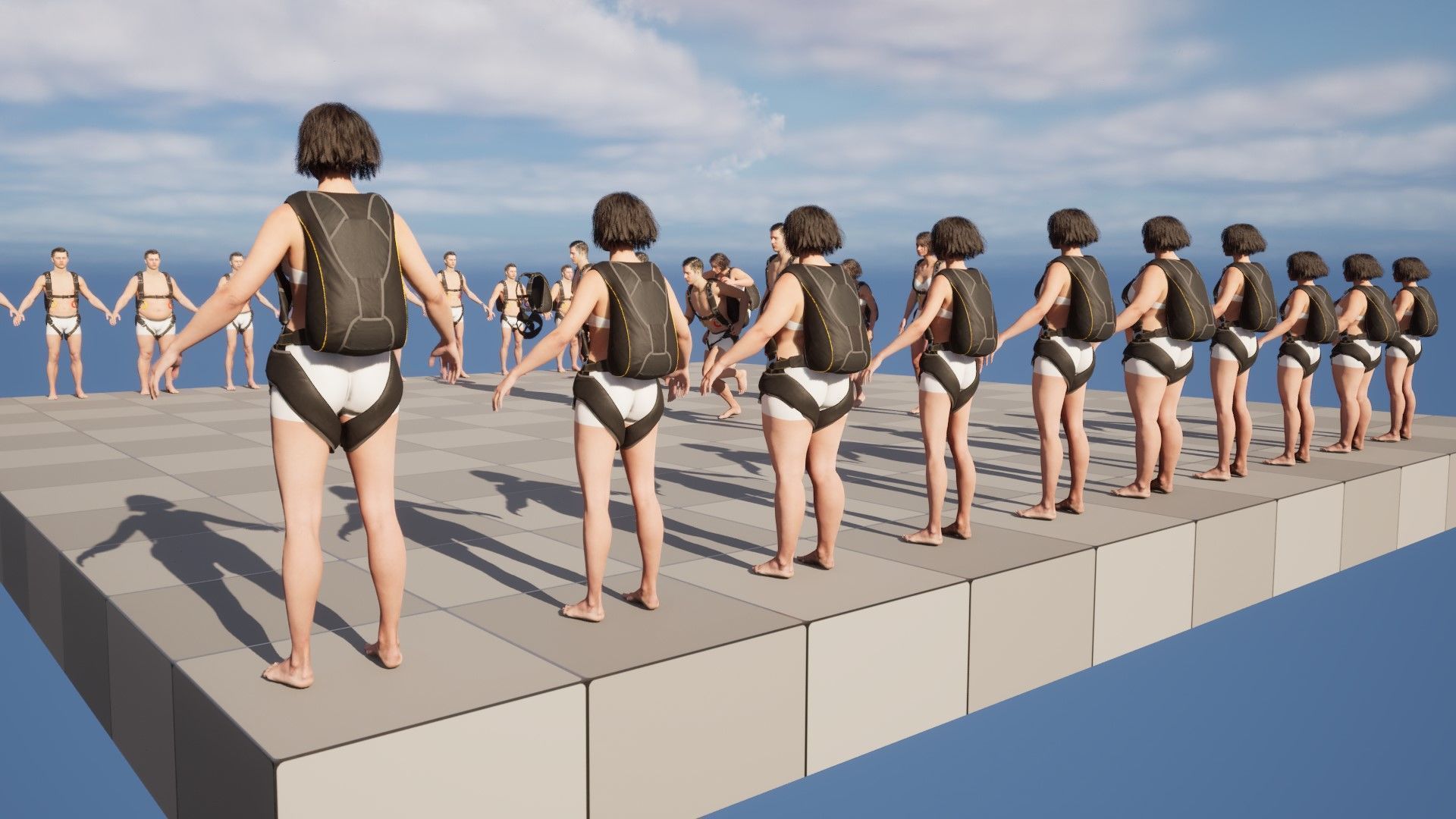 Skydiving Container 49 - All MH Bodies - UE5 Skeletons - Rigged Low-poly 3D model_15