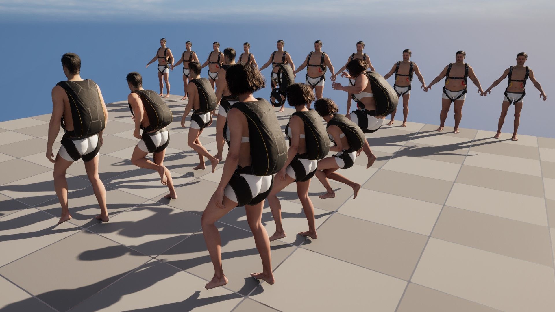 Skydiving Container 49 - All MH Bodies - UE5 Skeletons - Rigged Low-poly 3D model_19