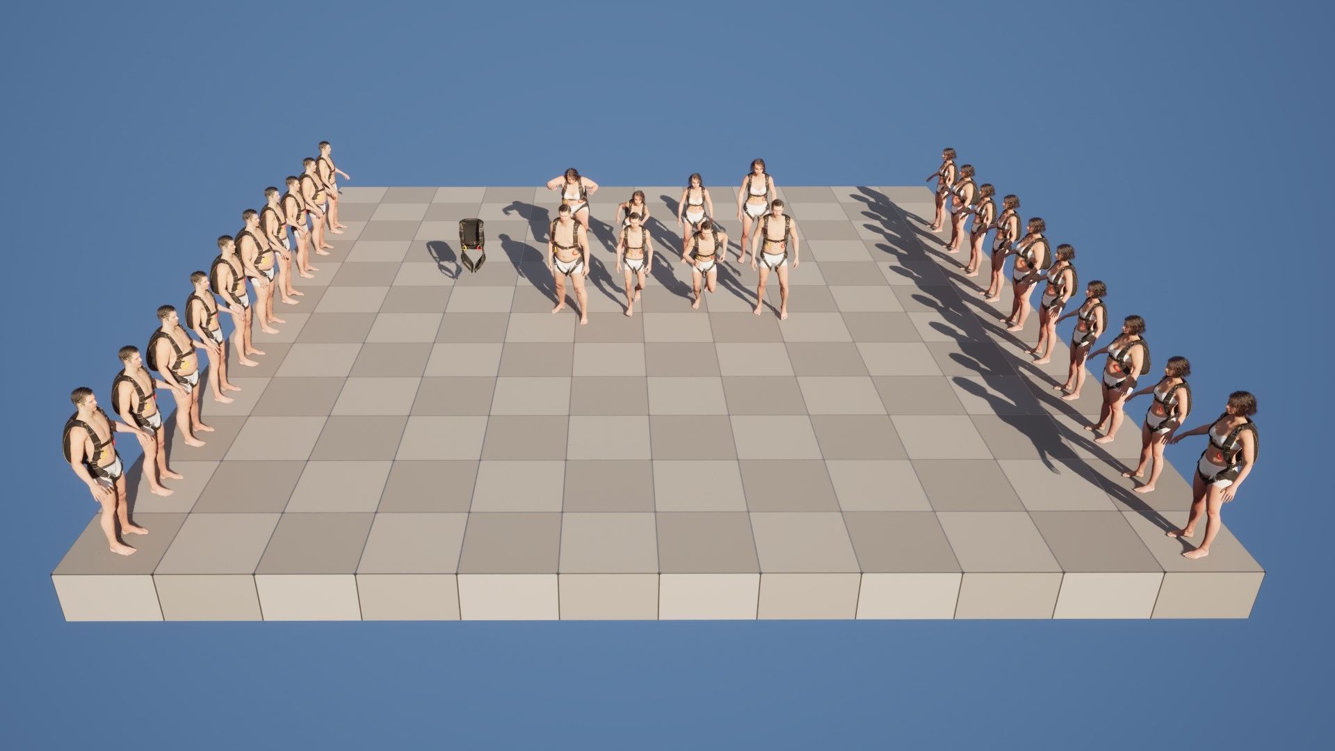 Skydiving Container 49 - All MH Bodies - UE5 Skeletons - Rigged Low-poly 3D model_13