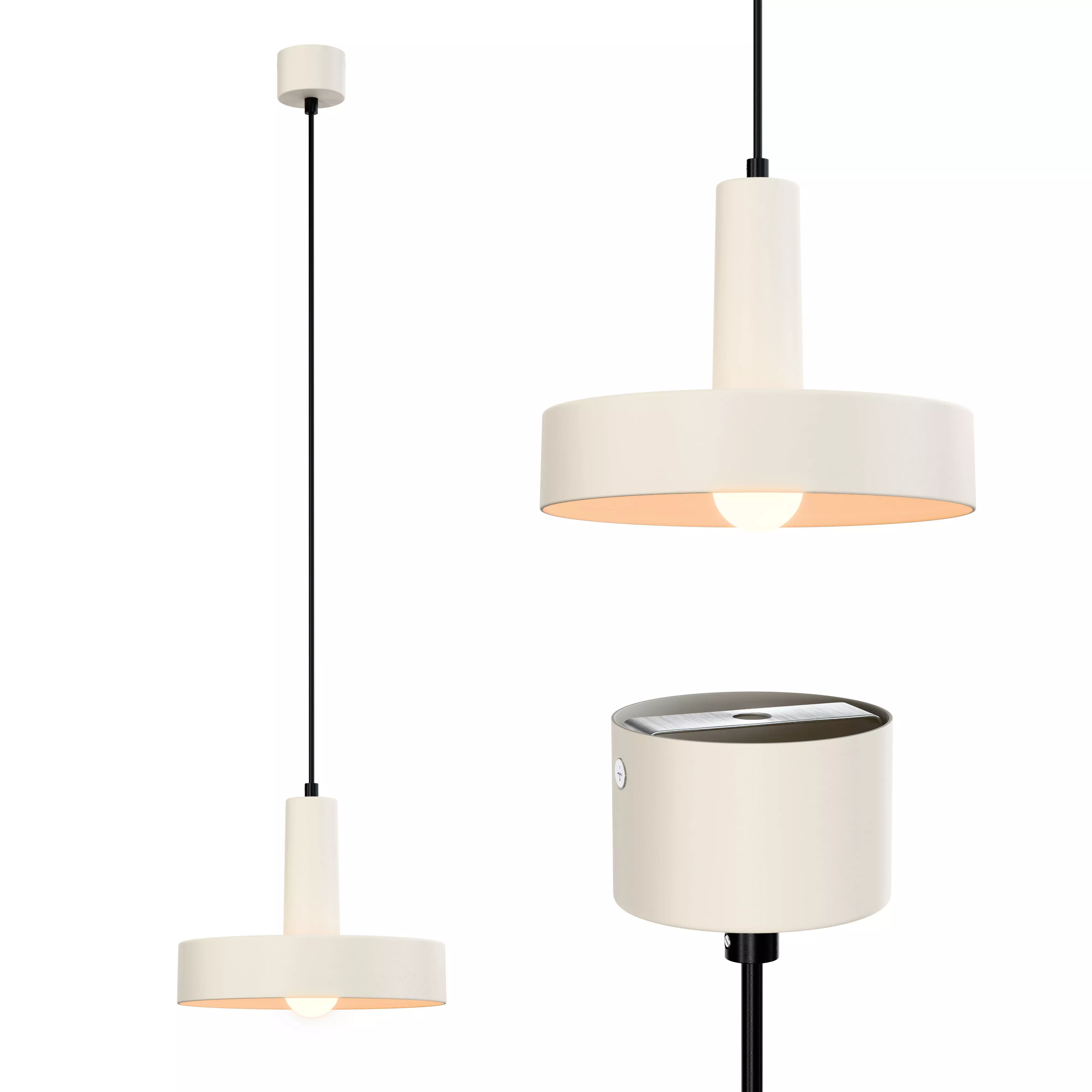 Pendant Keops 1 Body Tiny Grey White 3D model_0