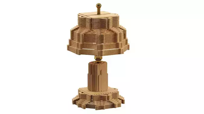 Tramp Art Popsicle Stick Lamp 3D model
