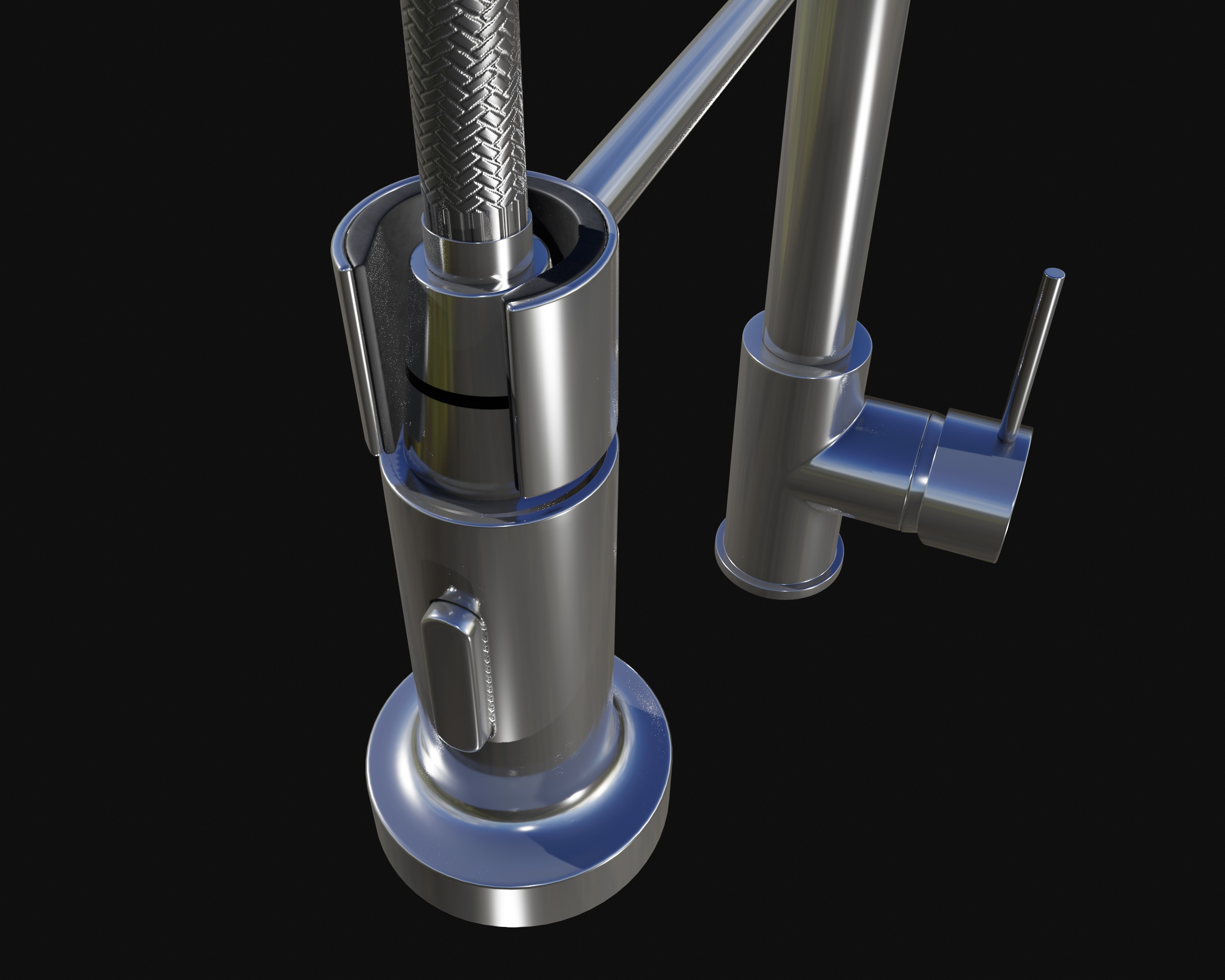 Stainless Steel Faucet 3D Low-poly 3D model_5