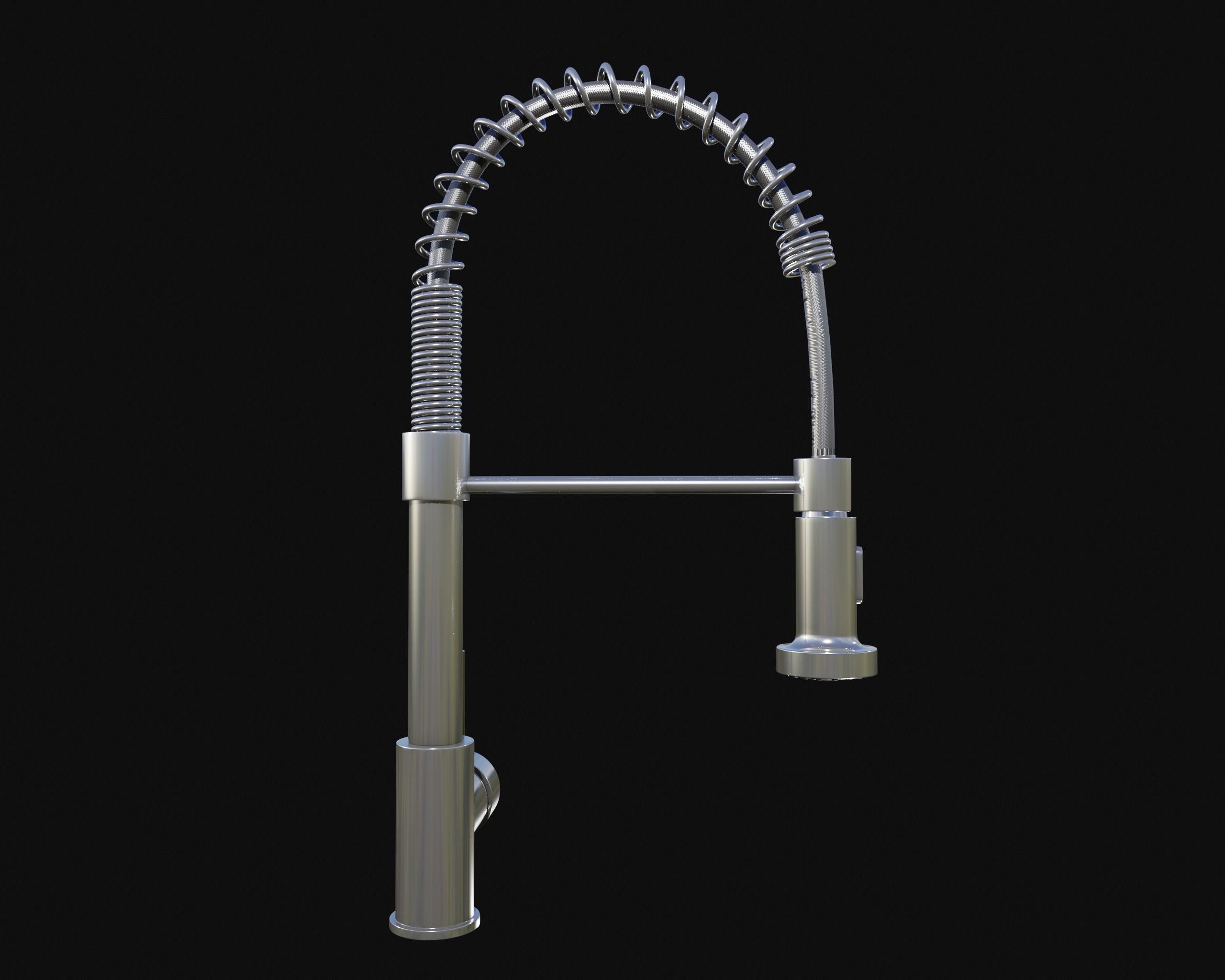 Stainless Steel Faucet 3D Low-poly 3D model_3