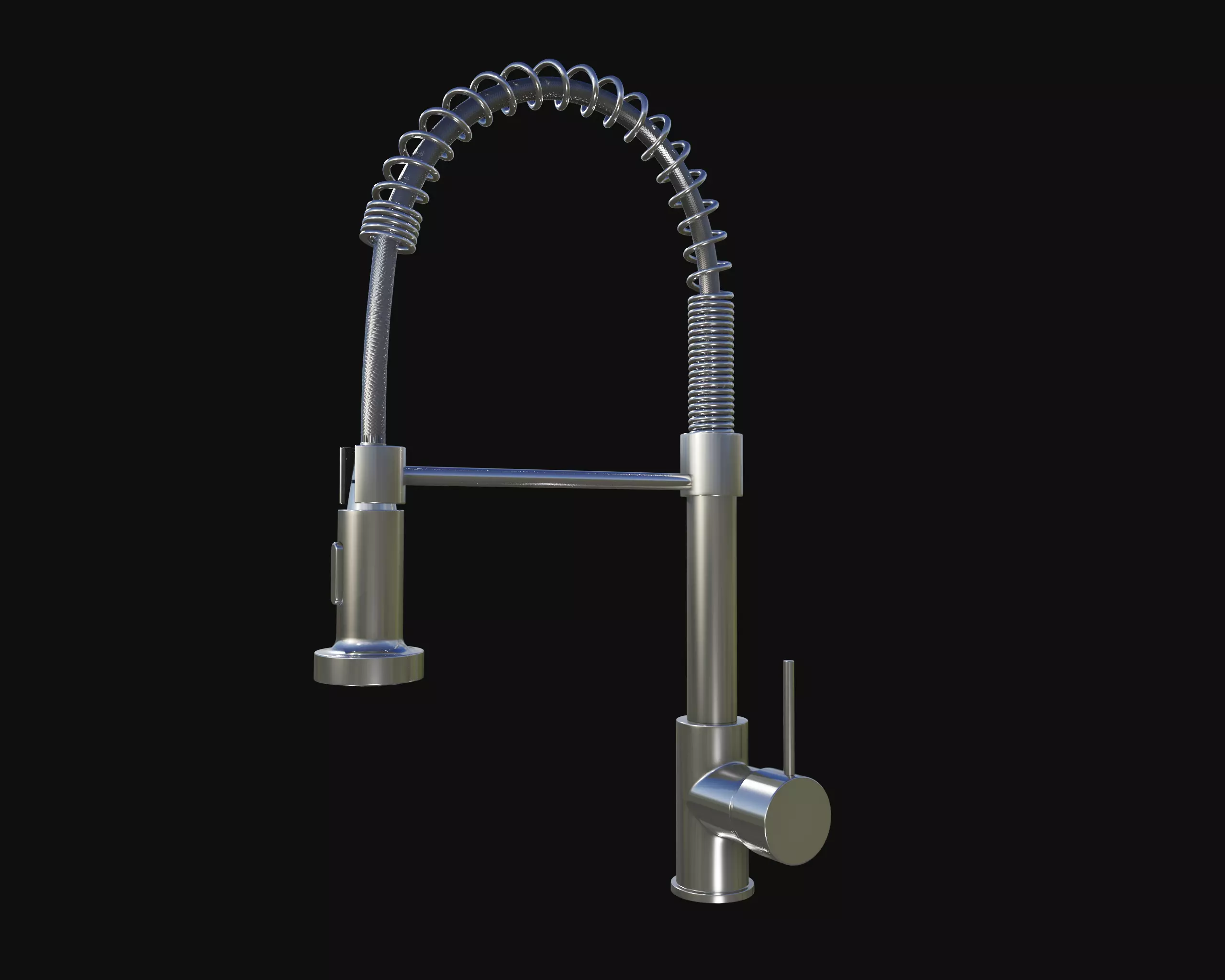 Stainless Steel Faucet 3D Low-poly 3D model_0