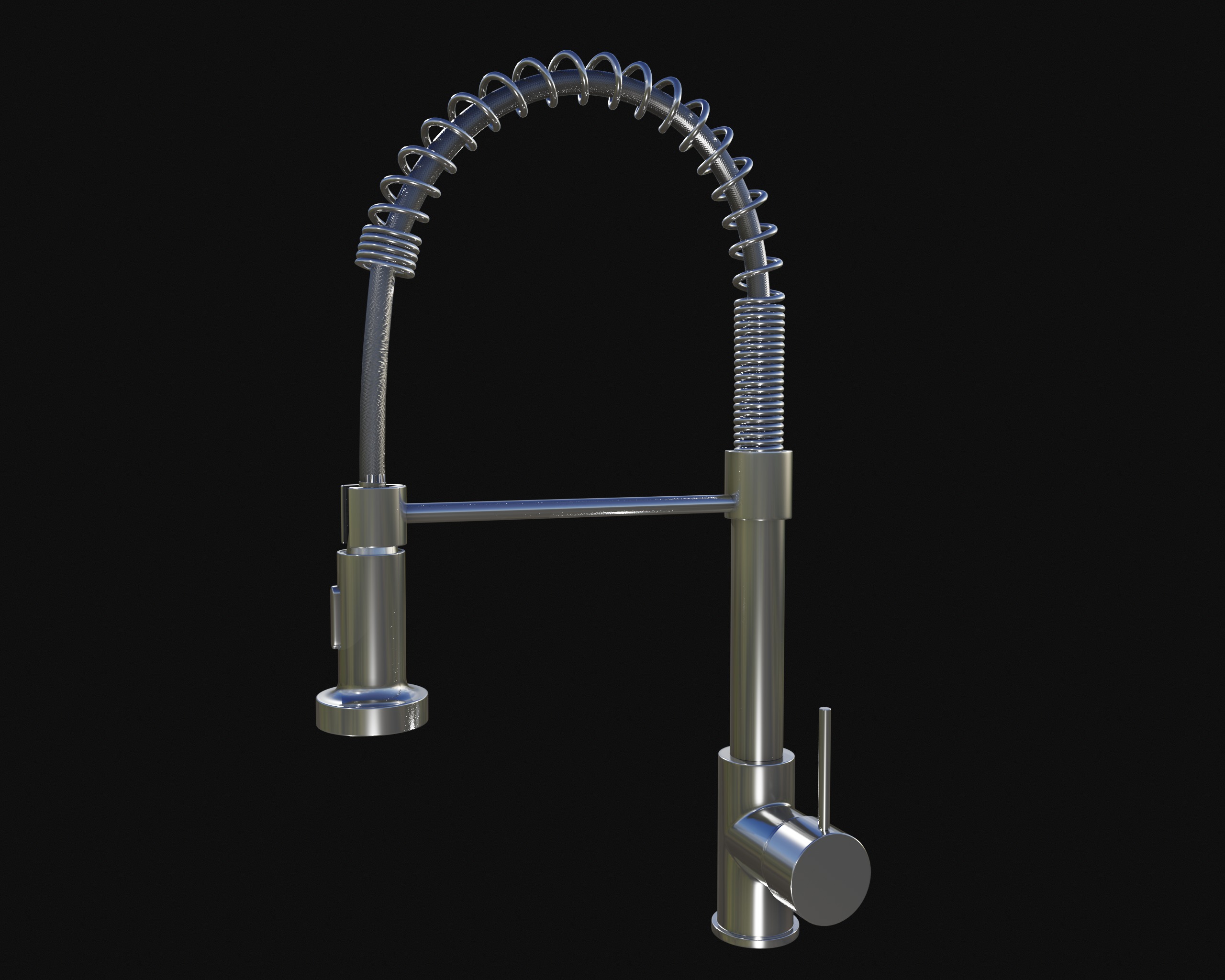 Stainless Steel Faucet 3D Low-poly 3D model_2