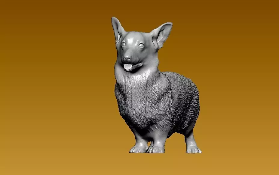 Corgi Dog - terrier model - 3D print 3D print model