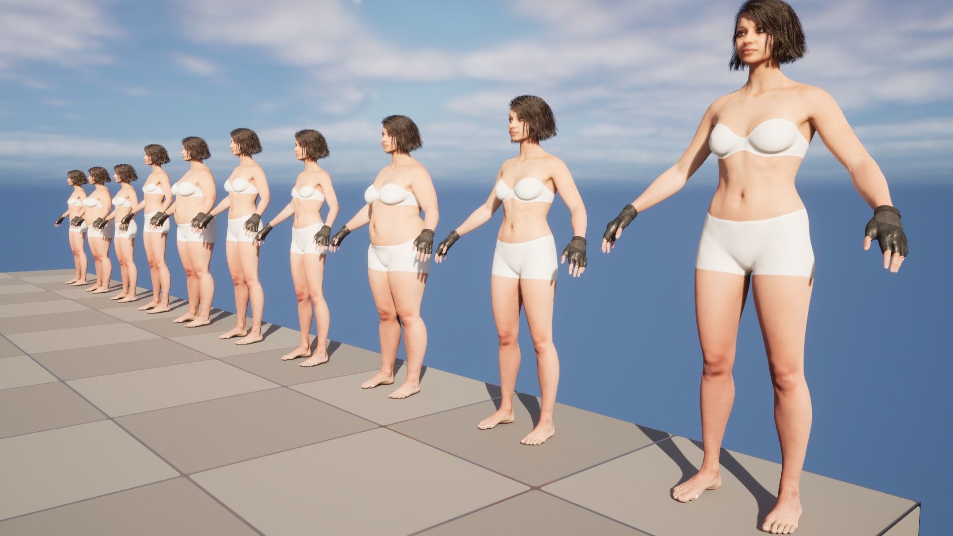 Skydiving Gloves 47 - All MH Bodies - UE5 Skeletons - Rigged Low-poly 3D model_15