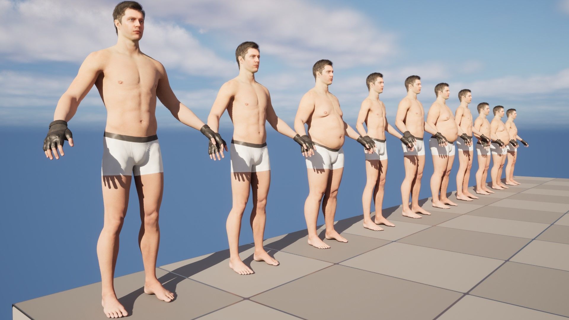 Skydiving Gloves 47 - All MH Bodies - UE5 Skeletons - Rigged Low-poly 3D model_12