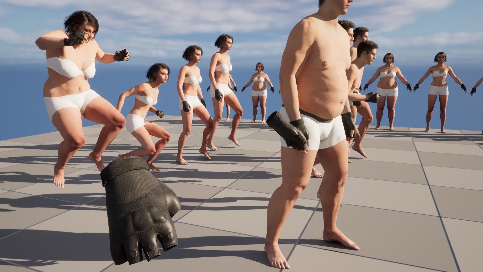 Skydiving Gloves 47 - All MH Bodies - UE5 Skeletons - Rigged Low-poly 3D model_13