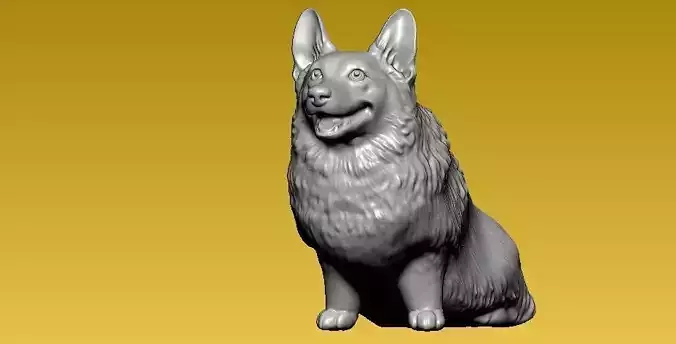 Corgi wisky name Dog - statue - 3D print