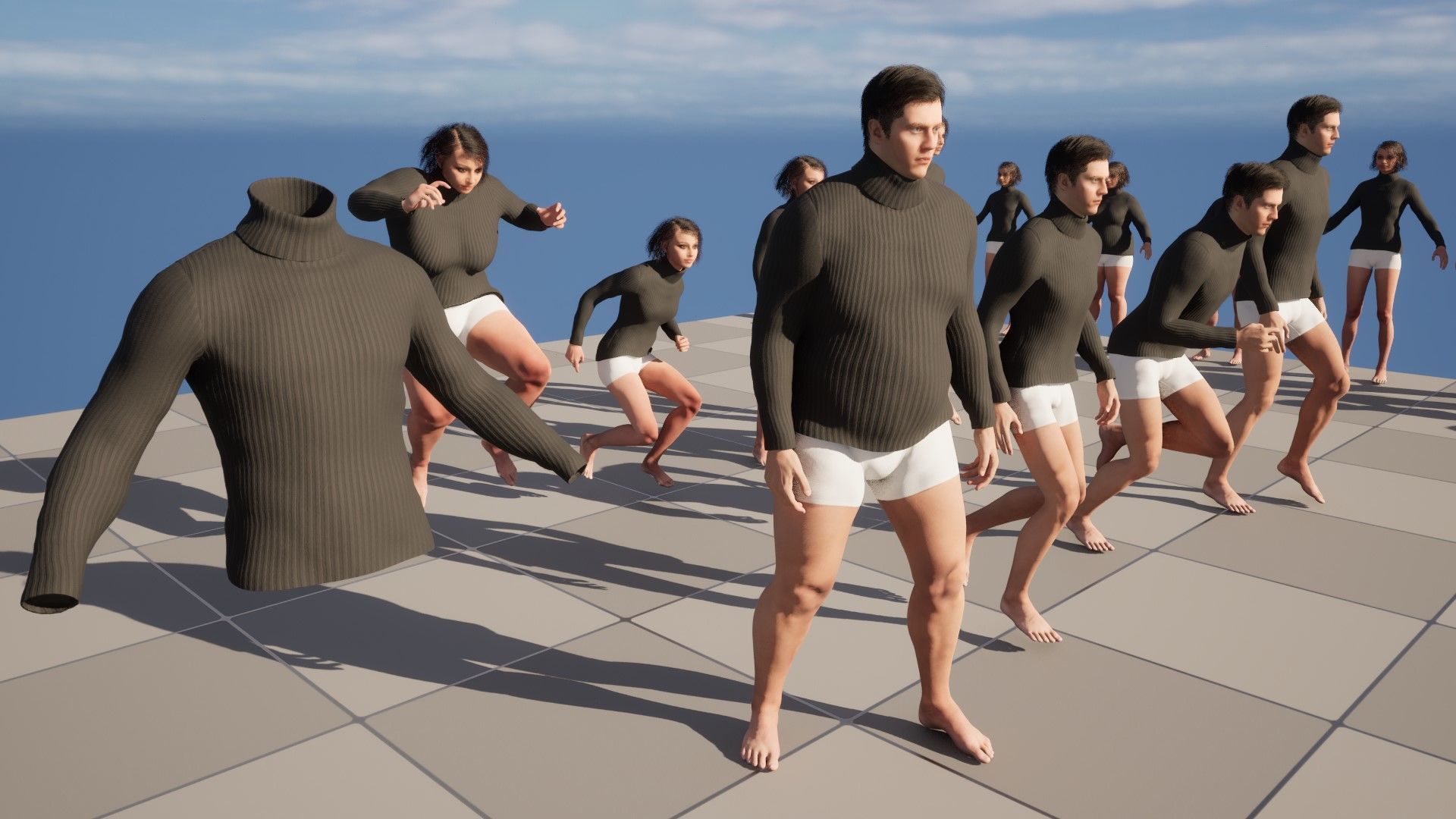 Sweater 44 - All MH Bodies - UE5 Skeletons - Rigged Low-poly 3D model_14