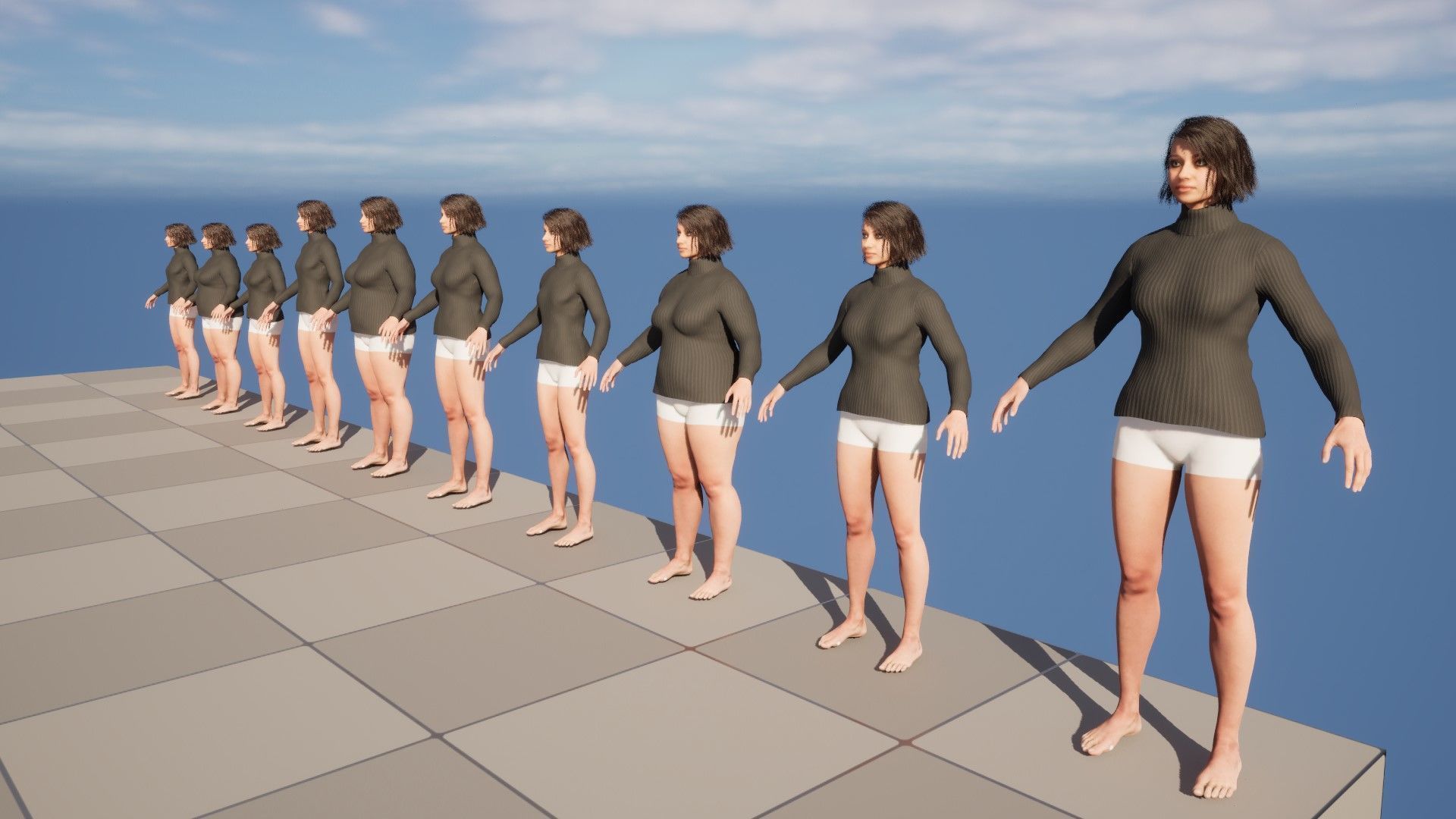 Sweater 44 - All MH Bodies - UE5 Skeletons - Rigged Low-poly 3D model_16