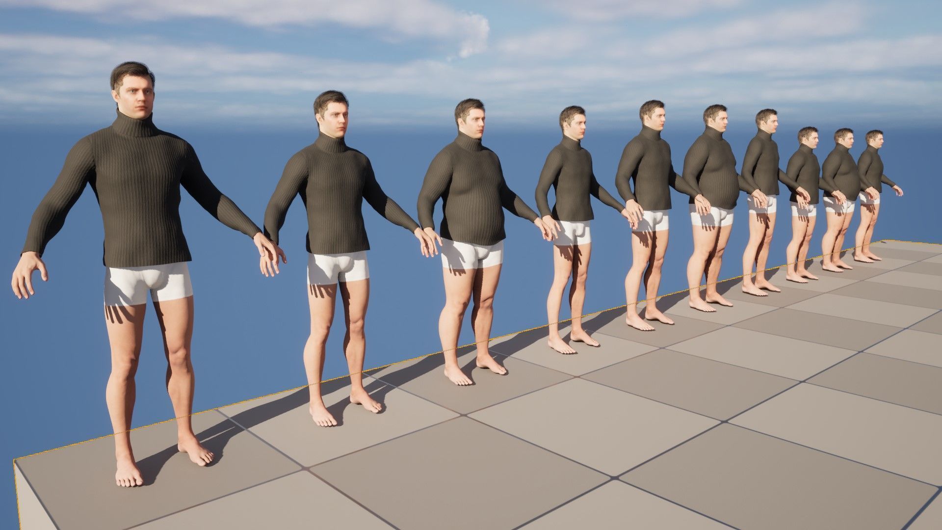 Sweater 44 - All MH Bodies - UE5 Skeletons - Rigged Low-poly 3D model_13