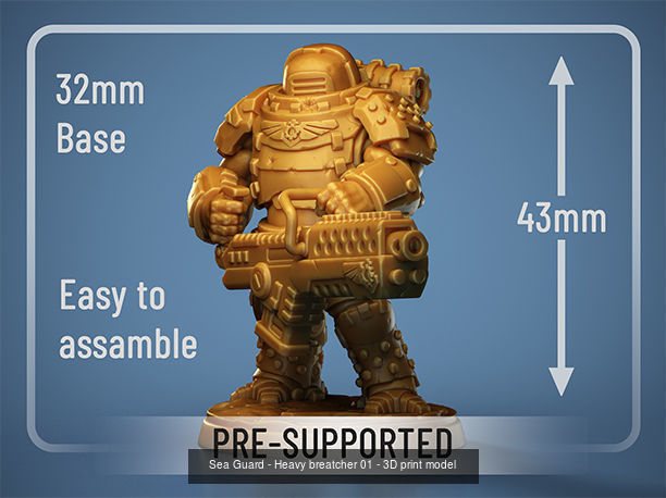 Sea Guard - Heavy breacher team - 3D print model 3D Model Collection_2