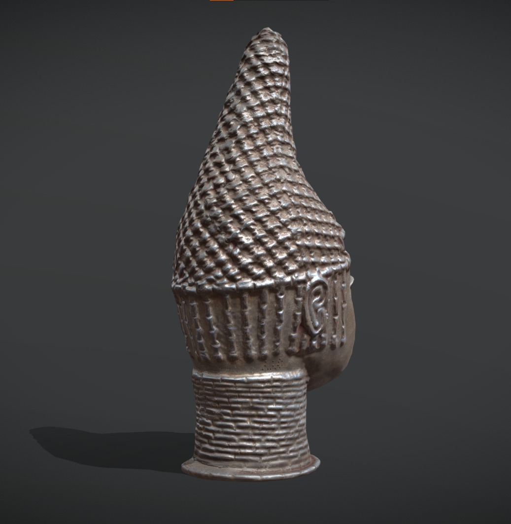 Queen Mother Idia Bronze Head Low-poly 3D model_2