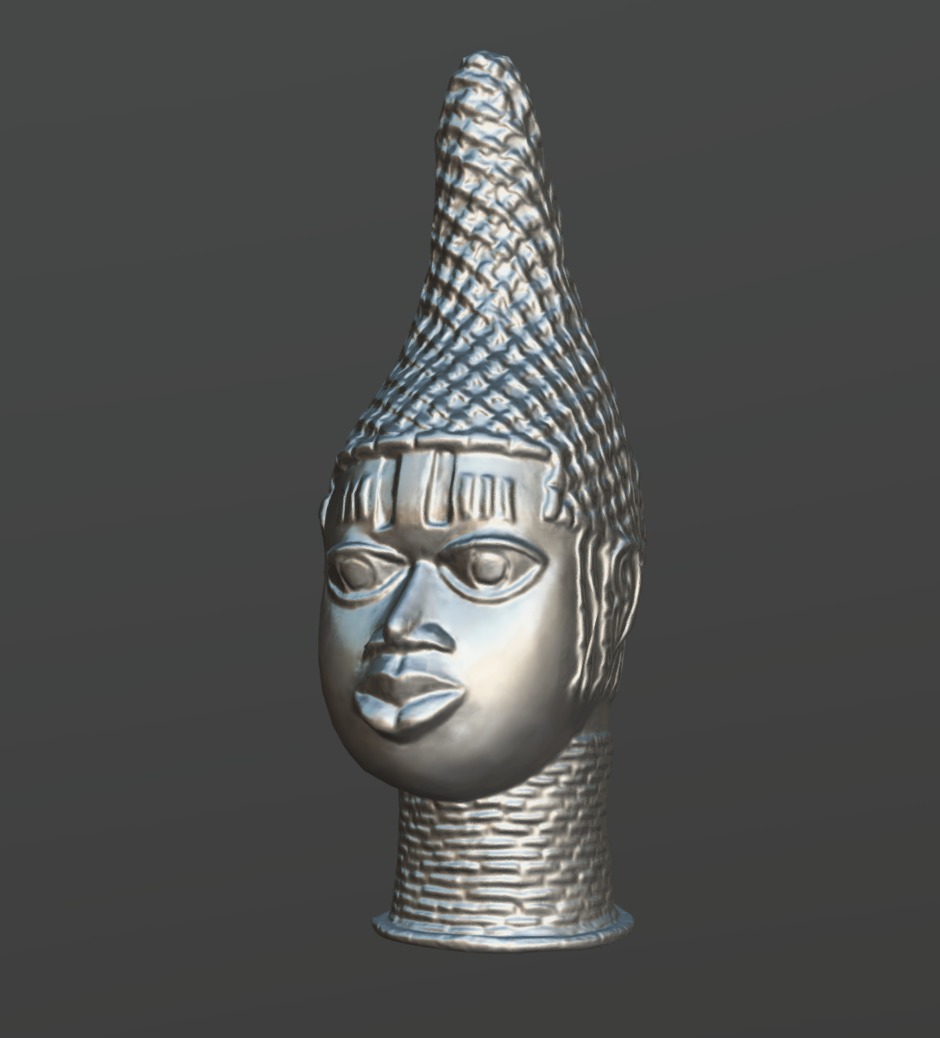Queen Mother Idia Bronze Head Low-poly 3D model_5