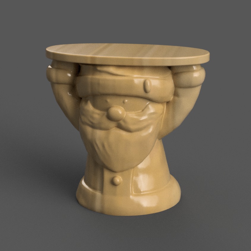 santa candle holder - tray - stand 3D print model_2