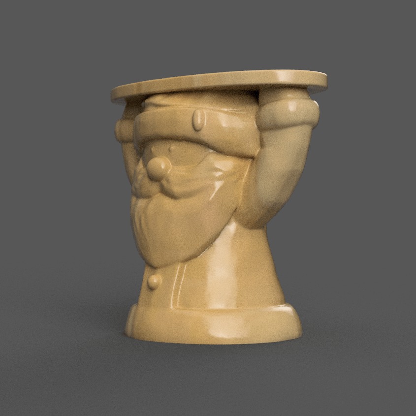 santa candle holder - tray - stand 3D print model_1