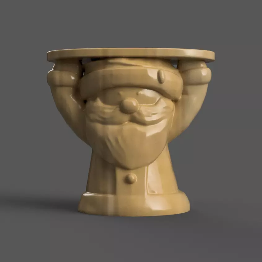 santa candle holder - tray - stand 3D print model_0
