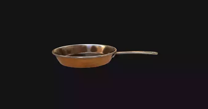 Old copper frying pan