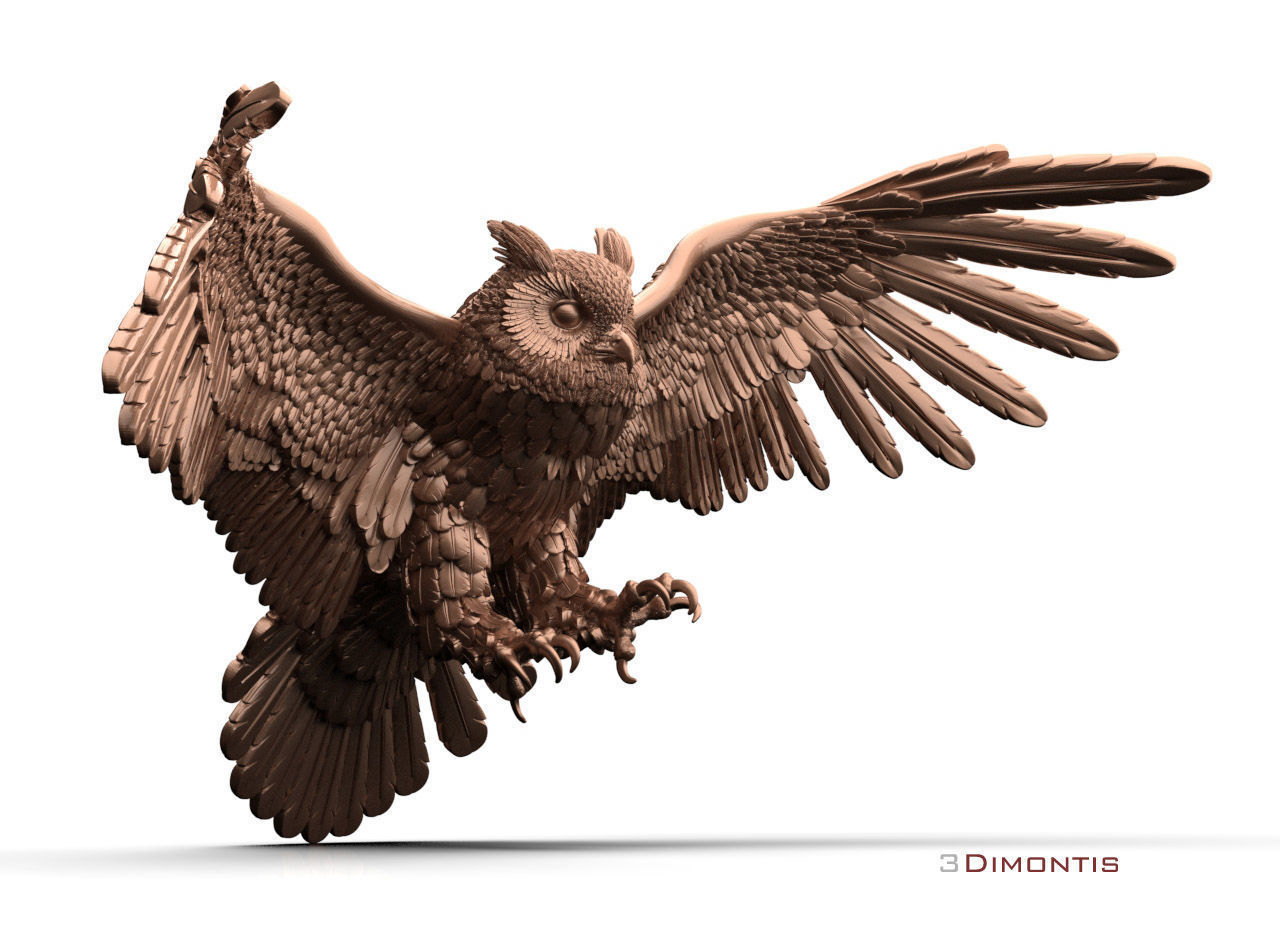bird owl 3D print model_55