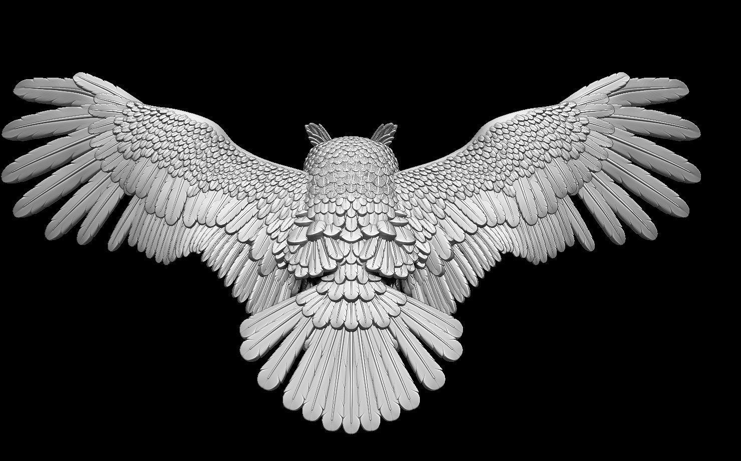 bird owl 3D print model_64