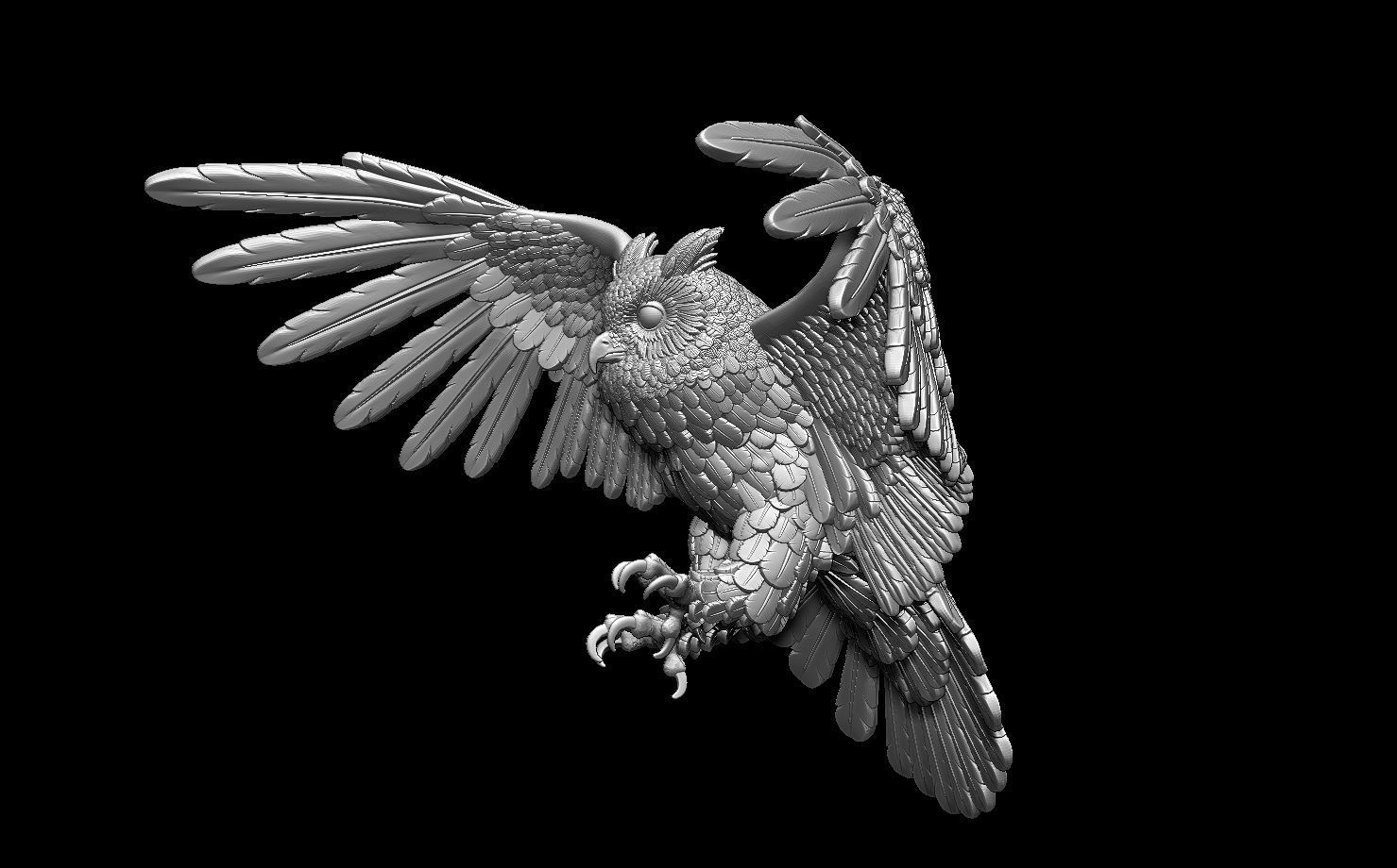 bird owl 3D print model_47