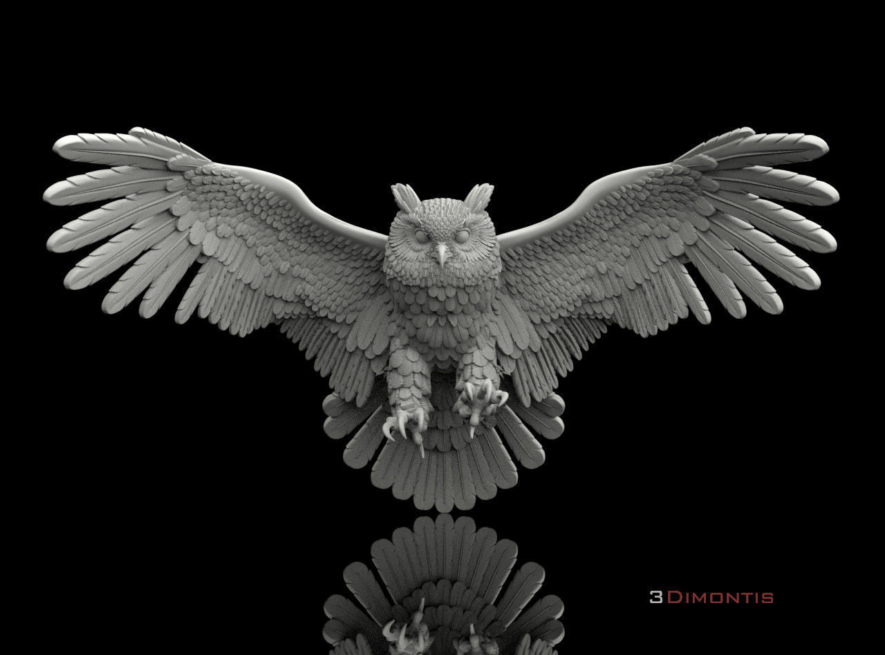 bird owl 3D print model_34