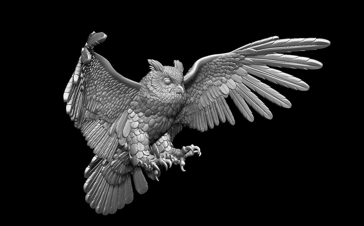 bird owl 3D print model_29