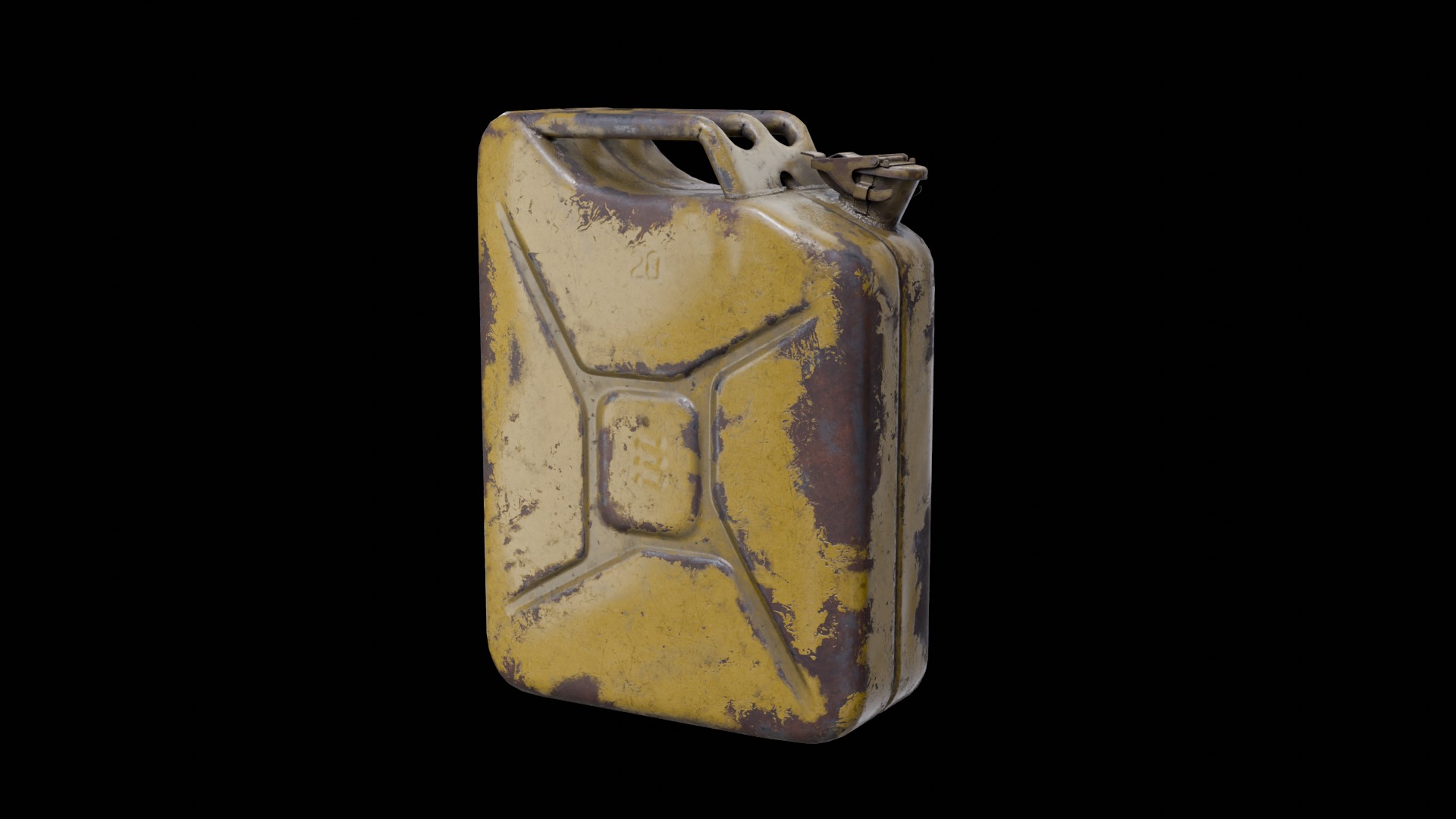 Soviet old Fuel canister Low-poly 3D model_4