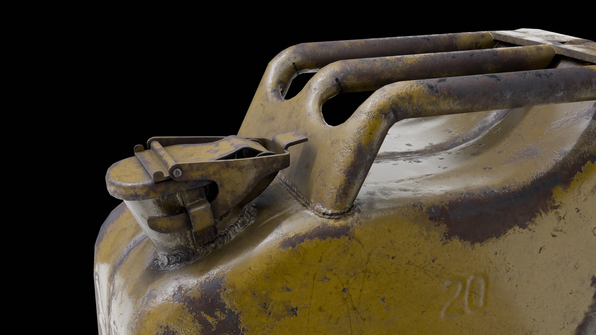 Soviet old Fuel canister Low-poly 3D model_10