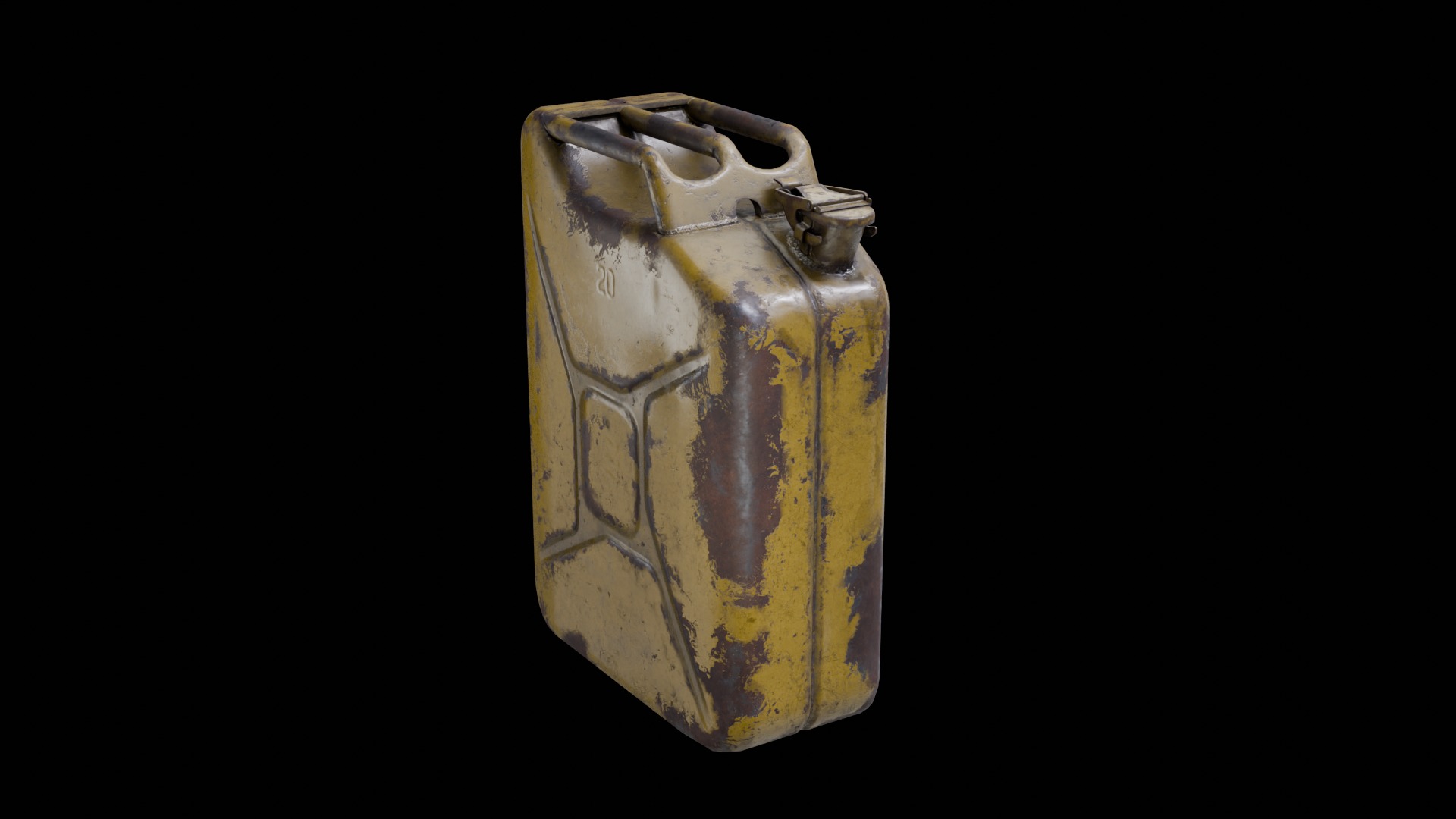Soviet old Fuel canister Low-poly 3D model_6