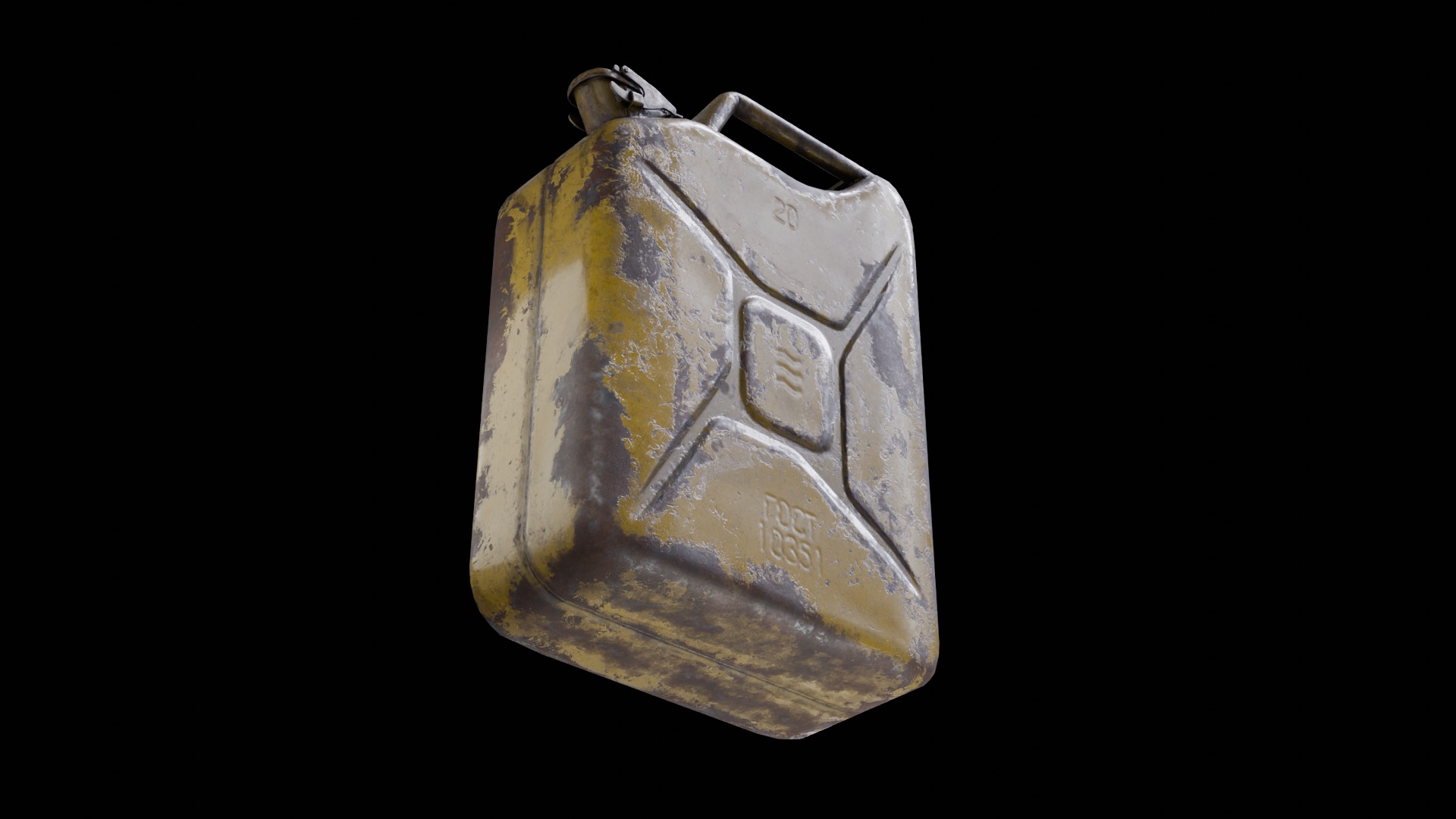 Soviet old Fuel canister Low-poly 3D model_8