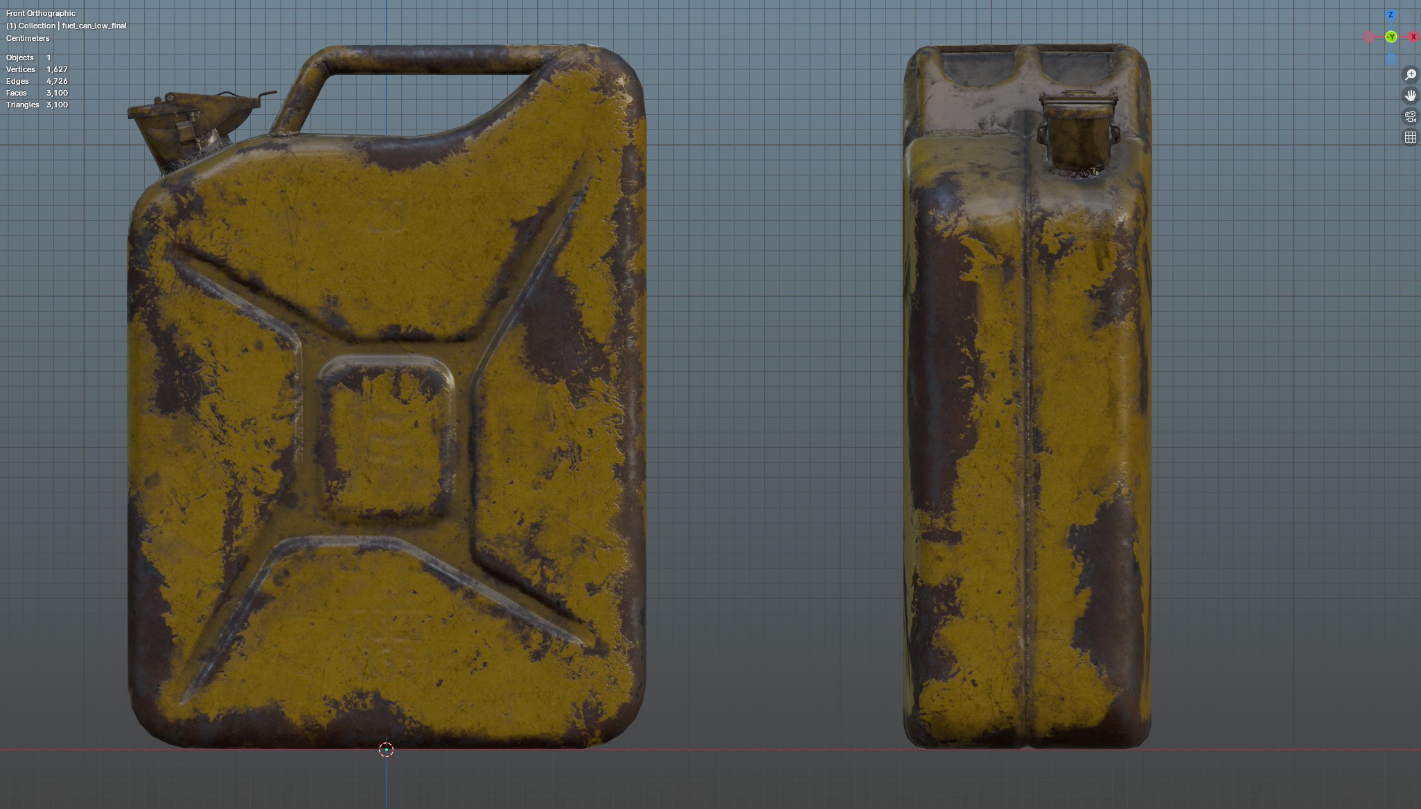 Soviet old Fuel canister Low-poly 3D model_17