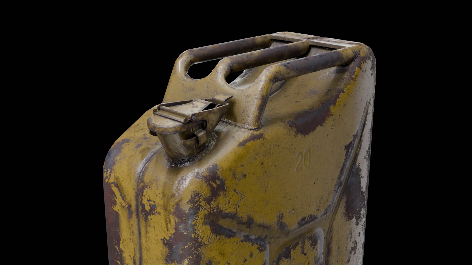 Soviet old Fuel canister Low-poly 3D model_9