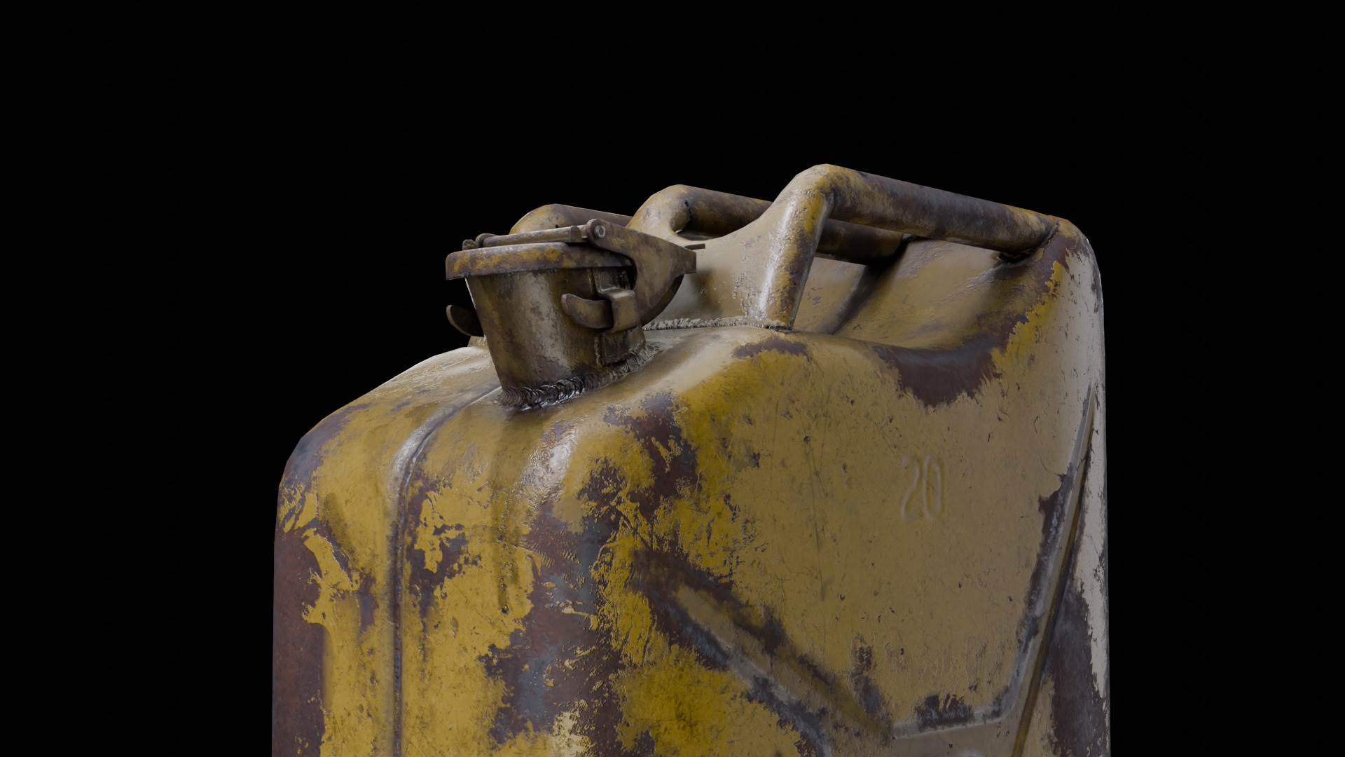 Soviet old Fuel canister Low-poly 3D model_13