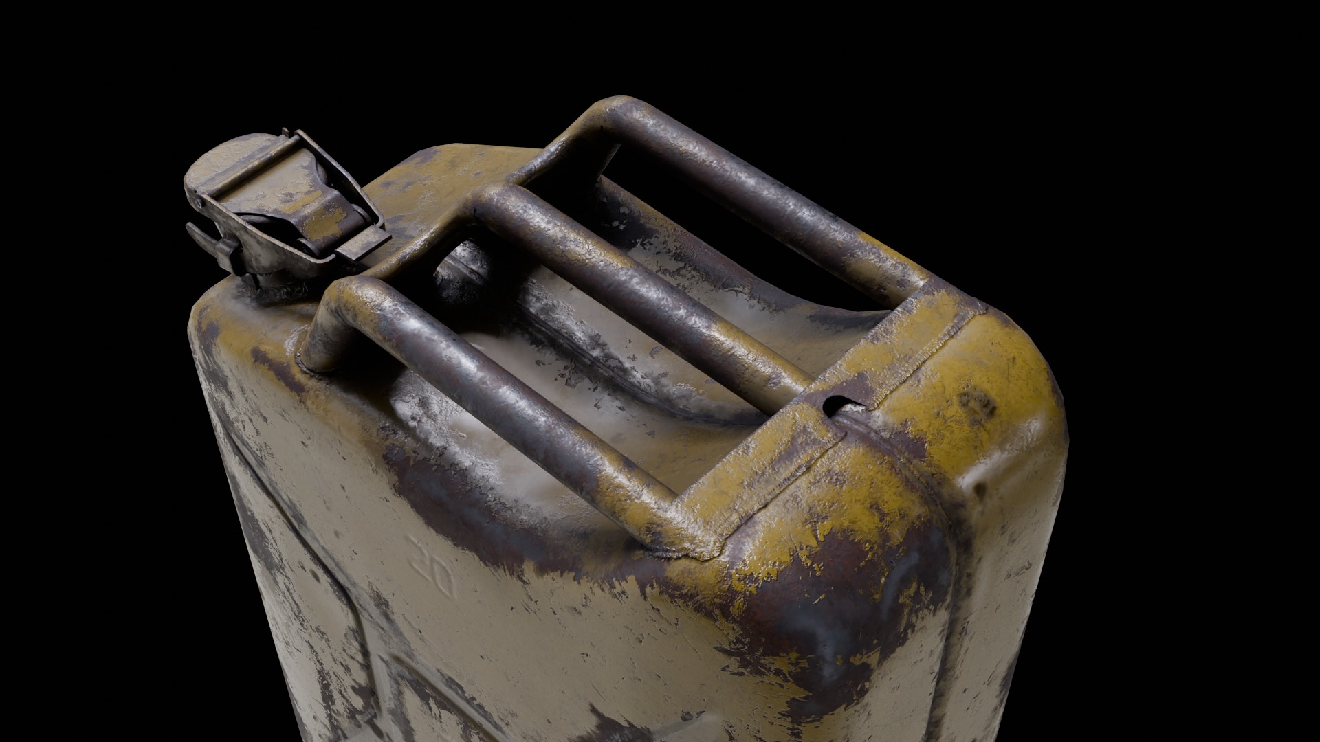 Soviet old Fuel canister Low-poly 3D model_3